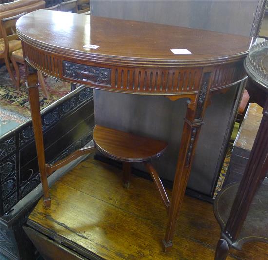 Mahogany demi lune table